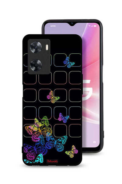 Tolwak غطاء حماية لهاتف Oppo A77s بنقشة فراشات ملونة
