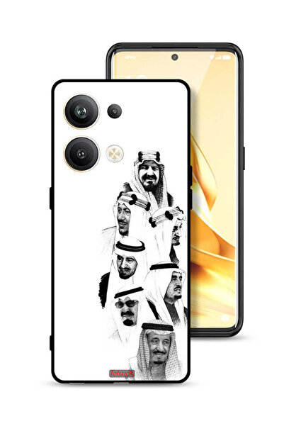 Tolwak غطاء حماية لهاتف أوبو رينو 9 برو بلس 5G - فن ملوك السعودية - أبيض وأسود