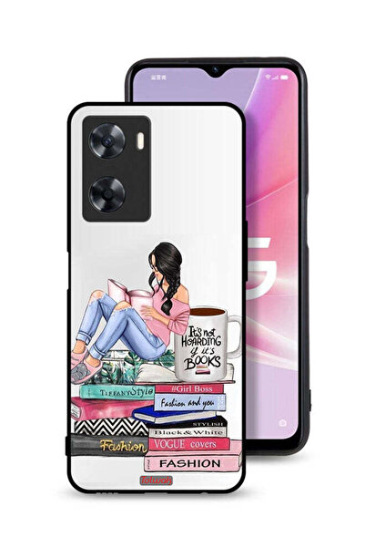 Tolwak غطاء حماية لهاتف Oppo A57s برسومات كتب وأزياء فنية للفتيات