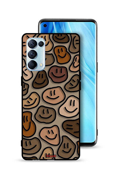 Tolwak غطاء حماية لهاتف Oppo Reno5 Pro 5G برسومات وجوه مبتسمة