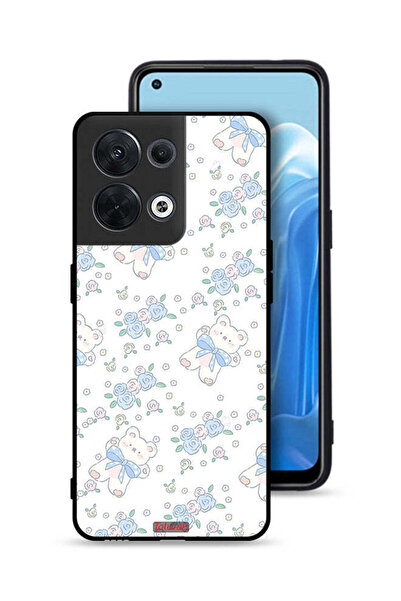 Tolwak غطاء حماية لهاتف Oppo Reno8 5G مع أيقونة دب تيدي لطيف وزهور