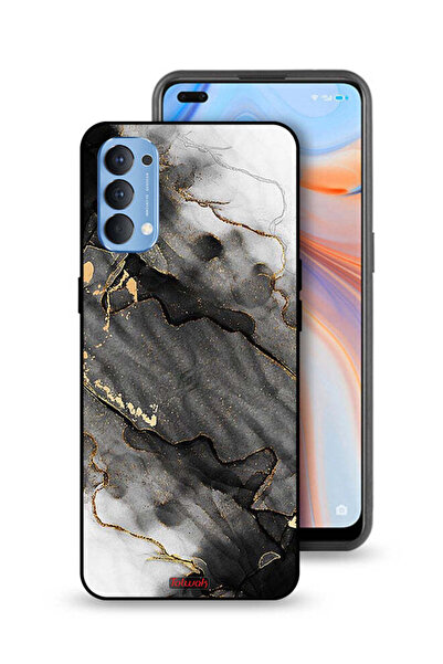 Tolwak غطاء حماية لهاتف Oppo Reno4 4G بلون رخامي لامع