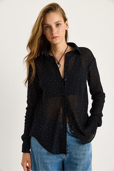 Bianco Lucci Women's Patterned Digital Printed Regular Summer Knitted Shirt 60282014