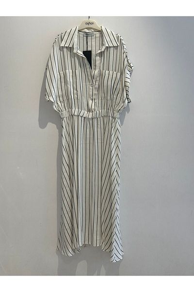 AYHAN Double Pocket Elastic Waist Dress