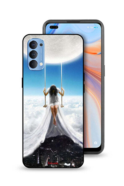 Tolwak غطاء حماية Oppo Reno4 4G بتصميم فن مدينة الغيوم القمرية