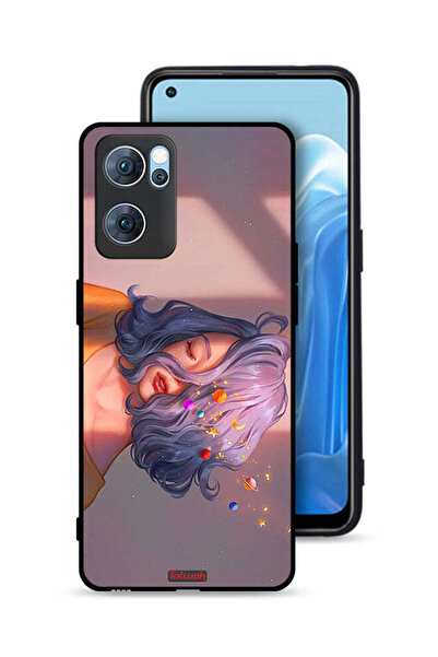 Tolwak غطاء حماية لهاتف Oppo Reno7 5G برسومات فتاة وفضاء
