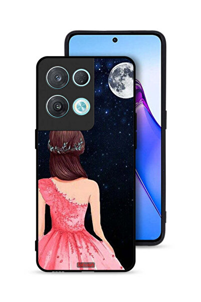 Tolwak غطاء حماية Oppo Reno8 Pro 5G بتصميم فتاة وقمر
