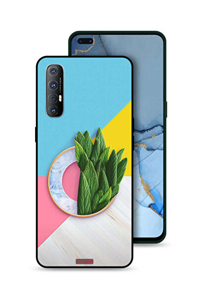 Tolwak غطاء حماية لهاتف Oppo Reno3 Pro 4G بنمط أوراق تجريدية