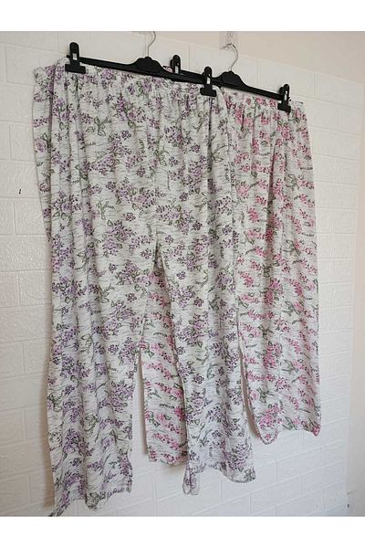anne moda ankara Oversize, Full Summer, 100% Cotton, Pack of 2, Long, Pajama Bottom