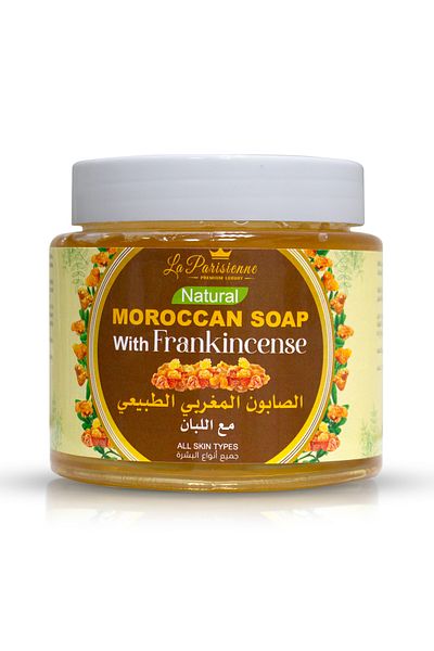 ECOLYTE+ La Parisienne Natural Moroccan Soap, All Skin Type, Exfoliating, Essential Oil (Frankincense, 500 G)