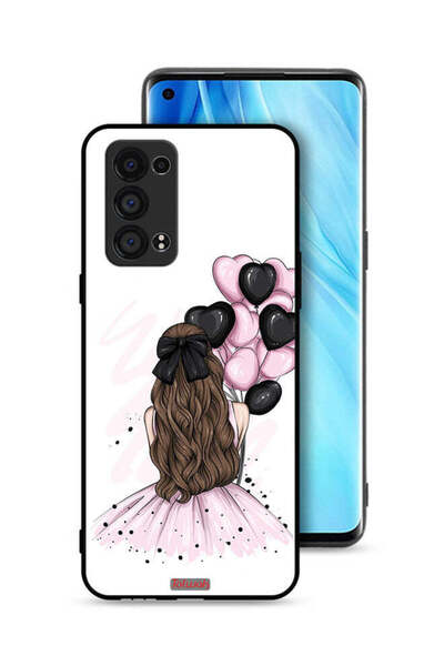 Tolwak غطاء حماية لهاتف Oppo Reno6 Pro Plus 5G يحمل رسمة فتاة تحمل بالونات