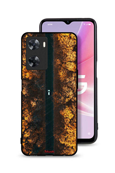 Tolwak غطاء حماية لهاتف Oppo A77s بتصميم طريق في أشجار الخريف