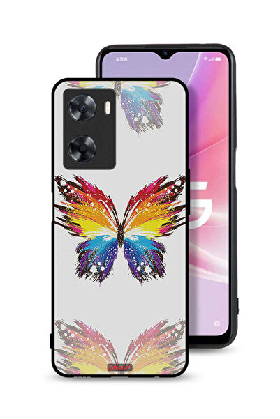 Tolwak غطاء حماية لهاتف Oppo A77s بخلفية بسيطة وفن رقمي وبساطة الفراشة