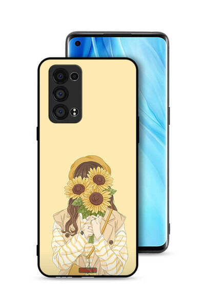 Tolwak غطاء حماية لهاتف Oppo Reno6 Pro Plus 5G بغطاء وجه مزين برسومات عباد الشمس
