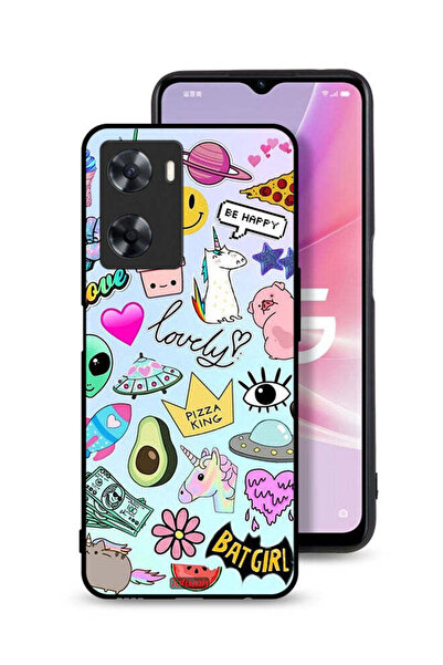 Tolwak غطاء حماية لهاتف Oppo A77s بملصقات جميلة