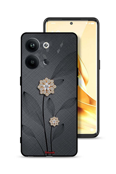 Tolwak غطاء حماية لهاتف Oppo Reno9 5G برسومات زهور ماسية