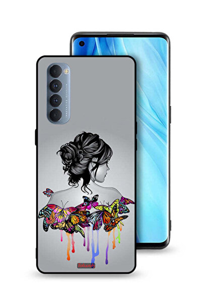 Tolwak غطاء حماية لهاتف Oppo Reno4 Pro 4G برسومات فراشات وفتاة فنية تجريدية