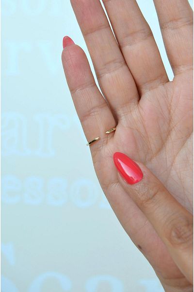 Sacce Scarves&Accessories Minimal Pinky Ring with Emerald Green Stone