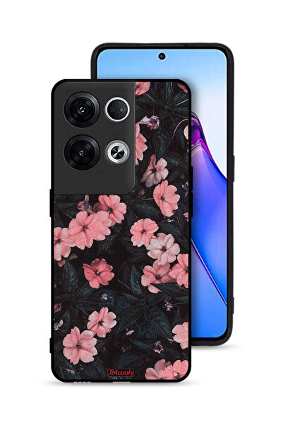 Tolwak غطاء حماية لهاتف Oppo Reno8 Pro Plus 5G - لون الخوخ والورود الصغيرة
