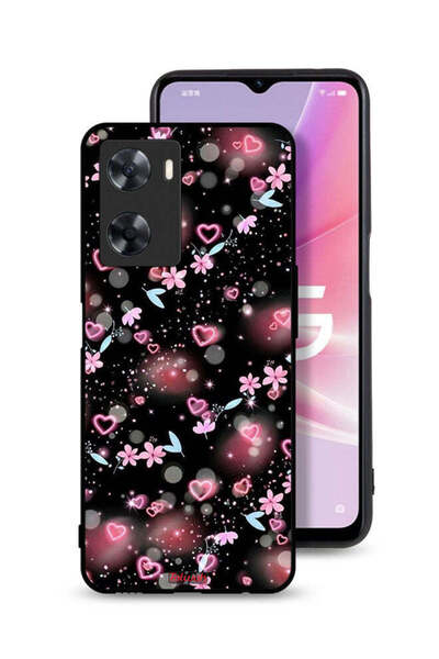 Tolwak غطاء حماية لهاتف Oppo A57s برسومات قلوب وزهور صغيرة