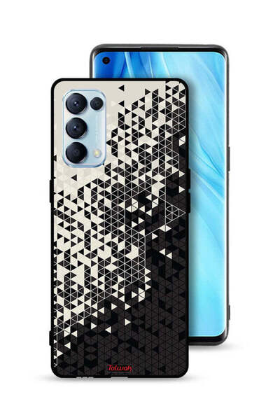 Tolwak غطاء حماية لهاتف Oppo Reno5 Pro 5G بنمط مثلث فني رقمي