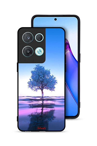 Tolwak غطاء حماية لهاتف Oppo Reno8 Pro 5G بتصميم شجرة نيون وانعكاس مائي فني رقمي