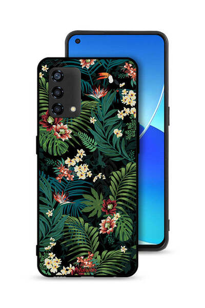 Tolwak غطاء حماية لهاتف Oppo Reno6 Lite بنقشة أوراق استوائية