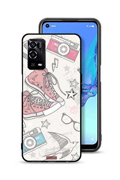 Tolwak غطاء حماية لهاتف Oppo A55 4G بتصميم حذاء من القماش وفن الكاميرا