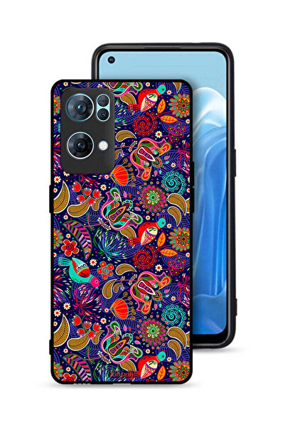 Tolwak غطاء حماية لهاتف Oppo Reno7 Pro 5G بنقشة أوراق طيور وزهور ملونة