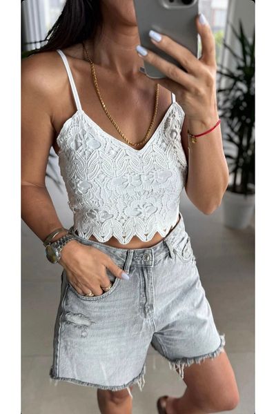 BEBE PLUS Lace Embroidered Crop Bustier