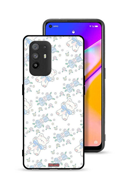 Tolwak غطاء حماية لهاتف Oppo A95 5G مع أيقونة دب تيدي لطيف وزهور