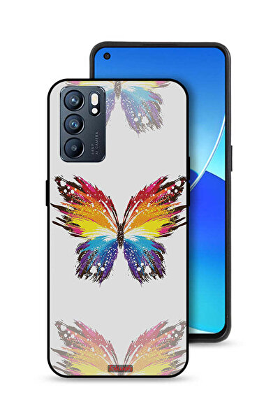 Tolwak غطاء حماية لهاتف Oppo Reno6 5G بخلفية بسيطة وفن رقمي وبساطة الفراشة
