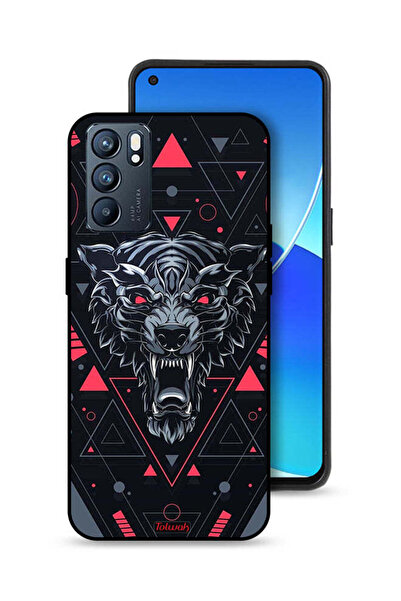 Tolwak غطاء حماية لهاتف Oppo Reno6 5G بتصميم الذئب المتمرّد