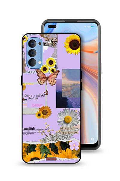 Tolwak غطاء حماية لهاتف Oppo Reno4 4G بملصقات عباد الشمس الجميلة