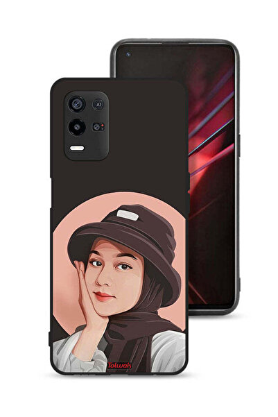 Tolwak غطاء حماية Oppo K9x بتصميم فتاة قبعة لطيفة ورسم فني