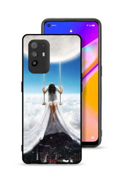 Tolwak Oppo A95 5G Protective Case Cover Moon Clouds Town Art