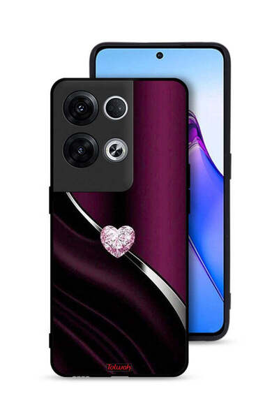Tolwak غطاء حماية لهاتف Oppo Reno8 Pro Plus 5G بتصميم قلب ماسي
