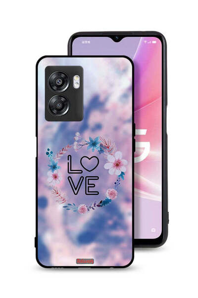 Tolwak غطاء حماية لهاتف Oppo A57 5G برسومات زهور الحب وخاتم فني