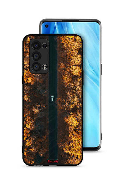 Tolwak غطاء حماية لهاتف Oppo Reno6 Pro Plus 5G بتصميم طريق في أشجار الخريف