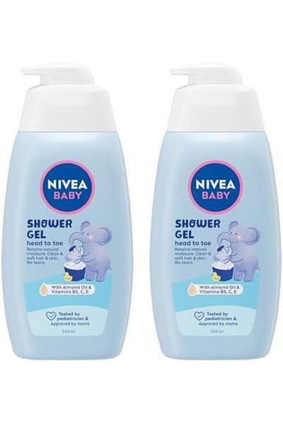 Nivea Baby Bath Shampoo, Head To Toe Calendula Extract, 2x500ml