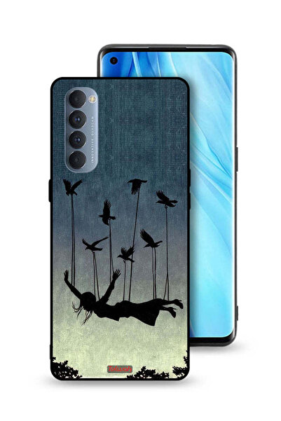 Tolwak غطاء حماية لهاتف Oppo Reno4 Pro 4G بطبعة طيور تحمل فتاة ساقطة