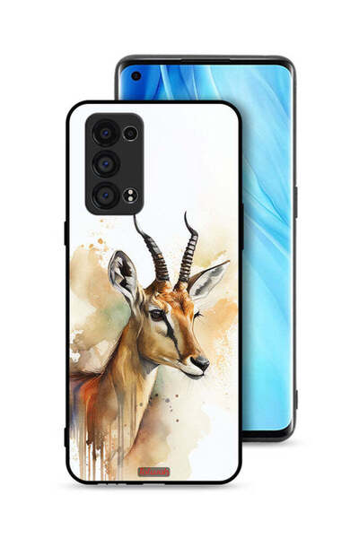 Tolwak غطاء حماية Oppo Reno6 Pro Plus 5G بتصميم فن تجريدي للغزلان