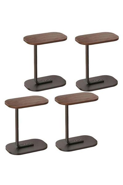 Taimi 4 pieces C-Shaped Side Table 45x30x63cm - Brown Color With Black Frame