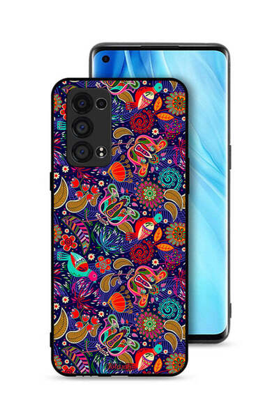 Tolwak غطاء حماية لهاتف Oppo Reno6 Pro Plus 5G بنقشة أوراق طيور وزهور ملونة