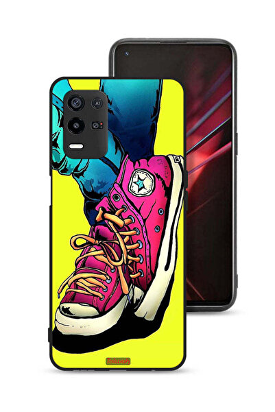 Tolwak Oppo K9x Protective Case Cover Canva Shoes Art