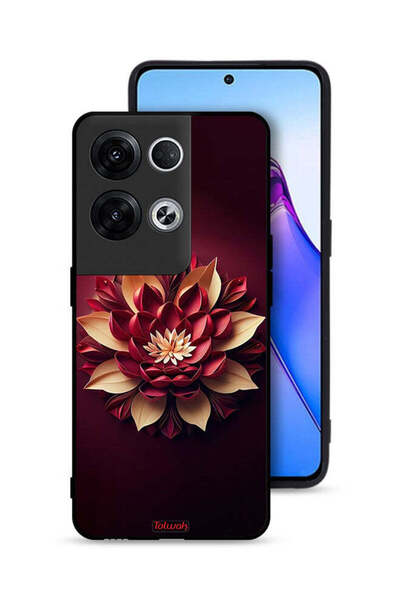 Tolwak Oppo Reno8 Pro Plus 5G Protective Case Cover Flower Abstract Design