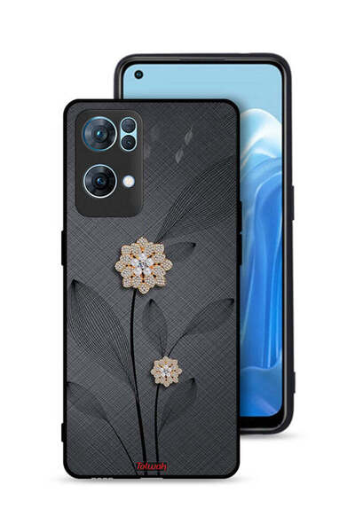 Tolwak غطاء حماية Oppo Reno7 Pro 5G بتصميم زهور ماسية