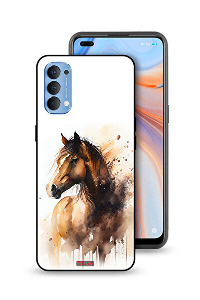 Tolwak غطاء حماية Oppo Reno4 4G بتصميم حصان تجريدي