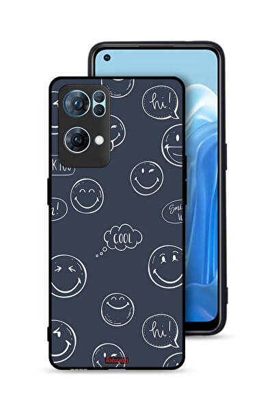 Tolwak Oppo Reno7 Pro 5G Protective Case Cover Cool Faces Tags