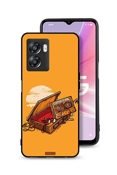 Tolwak غطاء حماية لهاتف Oppo A57 5G بتصميم شريط كاسيت وشريط لاصق